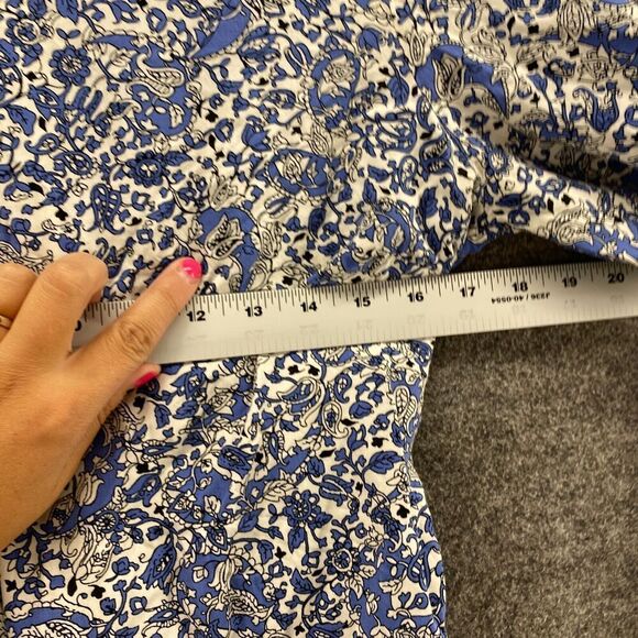 Old Navy Dress Women XS Maternity Blue Floral Shift Short Zipper Long Sleeve - Picture 7 of 9